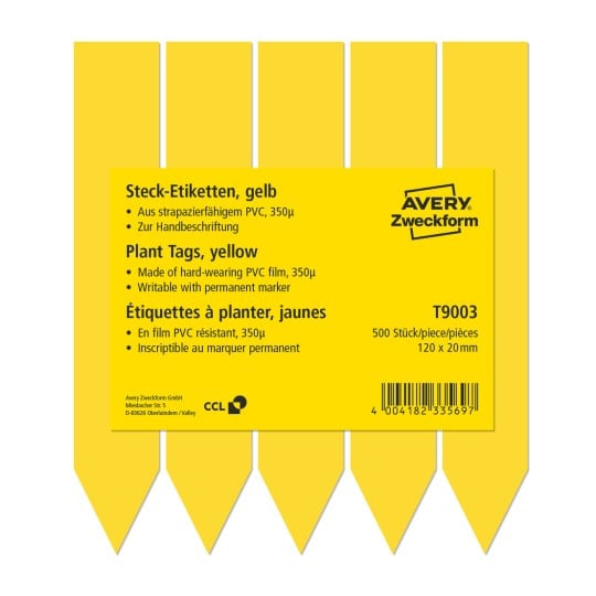 Produktabbildung: Avery Zweckform, Artikel: T9003, Steck-Schilder, 120 x 20 mm, 500 Stück