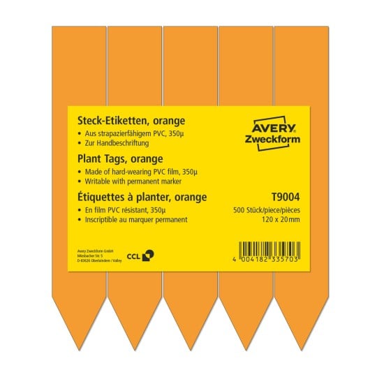 Produktabbildung: Avery Zweckform, Artikel: T9004, Steck-Schilder, 120 x 20 mm, 500 Stück