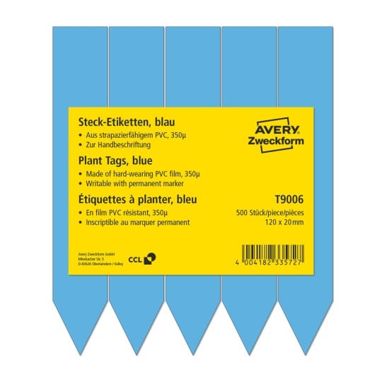 Produktabbildung: Avery Zweckform, Artikel: T9006, Steck-Schilder, 120 x 20 mm, 500 Stück