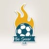 Ein Sticker in Freiform, der eine Flamme über einen Fußball zeigt, sowie die Aufschrift The Soccer Club enthält. Der Sticker kann als Vereinsaufkleber genutzt werden.
