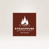 Quadratischer Visitenkartenaufkleber mit Aufdruck "Steakhouse".