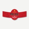 Ein einzelnes Flaschenhals-Etikett, auf dem auf rotem Hintergrund ein Design für ein Pale Ale "The Original" zu sehen ist.