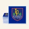 Quadratischer Logosticker in blauer Farbe für einen Musikverein.