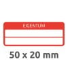 6925 4004182069257 Eigentums-Etikett Schachbrett rot 2 Felder 2 part