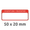 6902 4004182069028 Inventar-Etikett mit Laminat rot 3 part