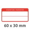 6904 4004182069042 Inventar-Etikett mit Laminat rot 3 part