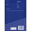 Das Bild zeigt ein formelles Dokumentenlayout, wahrscheinlich ein Bestellformular, auf Deutsch. Es enthält Abschnitte für Details wie Auftragnehmer, Auftraggeber, Datum, Ort, Vertreter, Lieferdatum, Zahlungsbedingungen und hat einen blauen Hintergrund mit dem Wort 'Auftrag' gut sichtbar dargestellt.