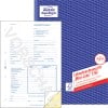 Produktabbildung mit Formularvorschau: Avery Zweckform, Artikel: 1752, Lohnabrechnung für geringf. Beschäftigte, 210 x 297 mm, A4, 2 x 40 Blatt/Buch