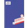 Das Bild zeigt das Deckblatt eines Formulars zur Zeiterfassung, erstellt von Avery, mit blauem Hintergrund und Text in deutscher Sprache.