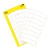 Packungsabbildung mit Etikettenbogen: Avery Zweckform Vielzweck-Etiketten, Artikel:  3086, Format: 50 x 14 mm, Inhalt: 64 Etiketten / 8 Bögen, 8 Etiketten/Bogen