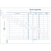 Das Bild zeigt ein Musterfinanzdokument mit dem Titel 'Buchungsbeleg' mit Spalten für Kontoinformationen, Transaktionsdetails, Soll und Haben. Es enthält Abschnitte für Daten und Unterschriften.