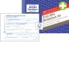 Produktabbildung mit Formularvorschau: Avery Zweckform, Artikel: 313, Erste Hilfe Meldeblock, 148 x 105 mm, A6 quer, 50 Blatt/Block