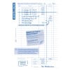 Das Bild zeigt ein Finanzdokument, das Einnahmen und Ausgaben mit verschiedenen Einträgen, Summen und Notizen darstellt. Es enthält Namen, Beträge und einen Kontakt für den Kundenservice bei Avery Zweckform GmbH.