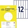 Packungsabbildung mit Etikettenbogen: Avery Zweckform Vielzweck-Etiketten, Artikel:  3328, Format: 76 x 19 mm, Inhalt: 324 Etiketten / 27 Bögen, 12 Etiketten/Bogen