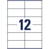 Stanzzeichnung Einzelbogen A4, Artikel: 3424-200, Universal-Etiketten, Format: 105 x 48 mm, 12 Etiketten/Bogen