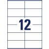 Stanzzeichnung Einzelbogen A4, Artikel: 3424, Universal-Etiketten, Format: 105 x 48 mm, 12 Etiketten/Bogen