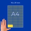 A4-Blatt mit Raster und einem gelben Etikett unten links und einer linken Hand daneben?