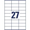 Stanzzeichnung Einzelbogen A4, Artikel: 3479, Universal-Etiketten, Format: 70 x 32 mm, 27 Etiketten/Bogen