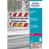 Packungsabbildung: Avery Zweckform Wetterfeste Etiketten, weiß, Artikel:  3487, Format: 210 x 297 mm, Druckereignung: Farblaser,Laser s/w,Kopierer, Inhalt: 100 Bögen ,  /Bogen