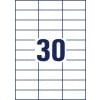 Stanzzeichnung Einzelbogen A4, Artikel: 3489, Universal-Etiketten, Format: 70 x 29,7 mm, 30 Etiketten/Bogen