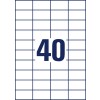 Stanzzeichnung Einzelbogen A4, Artikel: 3651, Universal-Etiketten, Format: 52,5 x 29,7 mm, 40 Etiketten/Bogen