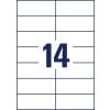 Stanzzeichnung Einzelbogen A4, Artikel: 3653, Universal-Etiketten, Format: 105 x 42,3 mm, 14 Etiketten/Bogen