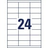 Stanzzeichnung Einzelbogen A4, Artikel: 3664, Universal-Etiketten, Format: 70 x 33,8 mm, 24 Etiketten/Bogen