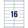 Stanzzeichnung Einzelbogen A4, Artikel: 3665, Universal-Etiketten, Format: 105 x 33,8 mm, 16 Etiketten/Bogen