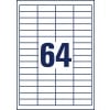 Stanzzeichnung Einzelbogen A4, Artikel: 3667-200, Universal-Etiketten, Format: 48,5 x 16,9 mm, 64 Etiketten/Bogen