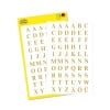 Packungsabbildung mit Etikettenbogen: Avery Zweckform Buchstaben-Etiketten, Artikel:  3727, Format: 85 x 160 mm, Inhalt: 120 Sticker / 2 Bögen, 60 Sticker/Bogen