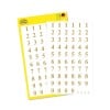 Packungsabbildung mit Etikettenbogen: Avery Zweckform Zahlen-Etiketten, Artikel:  3728, Format: 85 x 160 mm, Inhalt: 120 Sticker / 2 Bögen, 60 Sticker/Bogen