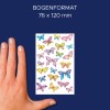 Größenvergleich mit Hand, Artikel: 4390, ein Bogen Kinder Aufkleber, Format: 85 x 160 mm, Farbe: Bunt