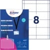 Packungsabbildung mit Kartenbogen: Avery Zweckform Namensschilder-Taschen mit Lanyard, Artikel:  4825, Format: 90 x 60 mm, Druckereignung: Inkjet,Farblaser,Laser s/w,Kopierer, Inhalt: 10 Namensschilder / 16 Einsteckschilder / 2 Bögen,  /Bogen