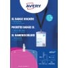 Packungsabbildung: Avery Zweckform , Artikel:  4834, Format: 105 x 148 mm, Druckereignung: Inkjet,Farblaser,Laser s/w,Kopierer, Inhalt: 10 Namensschilder / 12 Einsteckschilder / 3 Bögen,  /Bogen