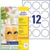 Packungsabbildung mit Etikettenbogen: Avery Zweckform Achteckige Etiketten, ablösbar, Artikel:  5083, Format: 61 x 60,3 mm, Druckereignung: Inkjet,Laser s/w,Farblaser, Inhalt: 120 Etiketten / 10 Bögen, 12 Etiketten/Bogen