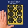 Größenvergleich mit Hand, Artikel: 51050, ein Bogen Sortiment Weihnachtssticker, Format: 130 x 183 x 5 mm, Farbe: Bunt