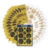 Packungsabbildung mit Etikettenbogen: Z-Design Sortiment Weihnachtssticker, Artikel:  51050, Format: 130 x 183 x 5 mm Inhalt: 204 Sticker / 34 Bögen, 6 Sticker/Bogen