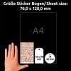 Größenvergleich mit Hand, Artikel: 51054, ein Bogen Set Weihnachten Geschenkbeschriftung, Format: 215 x 300 x 5 mm, Farbe: Weiß, Bunt