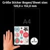 Größenvergleich mit Hand, Artikel: 51055, ein Bogen Set Adventskalender, Format: 215 x 300 x 5 mm, Farbe: Weiß, Bunt