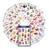 Packungsabbildung mit Etikettenbogen: Z-Design Sortiment Sticker, Artikel:  59990, Format: 130 x 183 x 5 mm Inhalt: 384 Sticker / 16 Bögen, 24 Sticker/Bogen