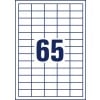 Stanzzeichnung Einzelbogen A4, Artikel: 6121-65, Universal-Etiketten, Format: 38 x 21,2 mm, 65 Etiketten/Bogen