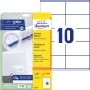 Packungsabbildung mit Etikettenbogen: Avery Zweckform Universal-Etiketten, Artikel:  6137, Format: 105 x 57 mm, Druckereignung: Inkjet,Laser s/w,Farblaser, Inhalt: 300 Etiketten / 30 Bögen, 10 Etiketten/Bogen