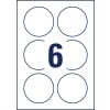 Stanzzeichnung Einzelbogen A4, Artikel: 6229-10, Runde Etiketten, Format: ⌀ 80 mm, 6 Etiketten/Bogen