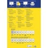 Dieses Bild enthält Informationen über das Entwerfen und Drucken verschiedener Arten von Etiketten von Avery. Es zeigt runde Etiketten und spezielle geformte Etiketten, liefert Abmessungen und Produktcodes sowie Tipps für optimales Drucken und Verwendung in mehreren Sprachen.