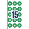Abbildung Einzelbogen, Artikel: 6943-2026, Prüfplaketten, Format: ⌀ 20 mm, 15 Prüfplaketten/Bogen