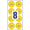 Abbildung Einzelbogen, Artikel: 6944-2024, Prüfplaketten, Format: ⌀ 30 mm, 8 Prüfplaketten/Bogen