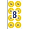 Abbildung Einzelbogen, Artikel: 6946-2024, Prüfplaketten, Format: ⌀ 30 mm, 8 Prüfplaketten/Bogen