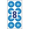 Abbildung Einzelbogen, Artikel: 6946-2025, Prüfplaketten, Format: ⌀ 30 mm, 8 Prüfplaketten/Bogen