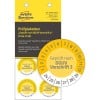 Packungsabbildung mit Prüfplakette: Avery Zweckform Prüfplaketten, Artikel:  6978-2024, Format: ⌀ 30 mm, Inhalt: 80 Prüfplaketten / 10 Bögen, 8 Prüfplaketten/Bogen