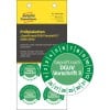 Packungsabbildung mit Prüfplakette: Avery Zweckform Prüfplaketten, Artikel:  6978-2026, Format: ⌀ 30 mm, Inhalt: 80 Prüfplaketten / 10 Bögen, 8 Prüfplaketten/Bogen
